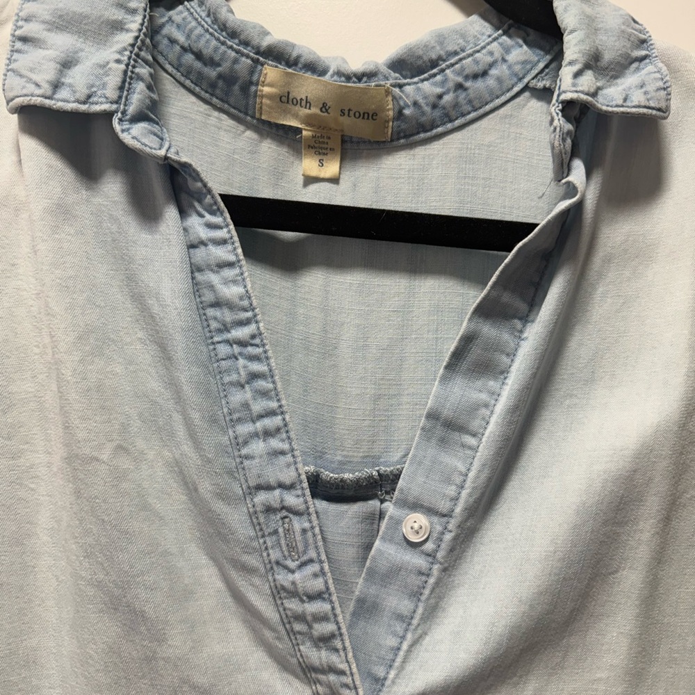 cloth & stone Pale Chambray Button-Front Shirt